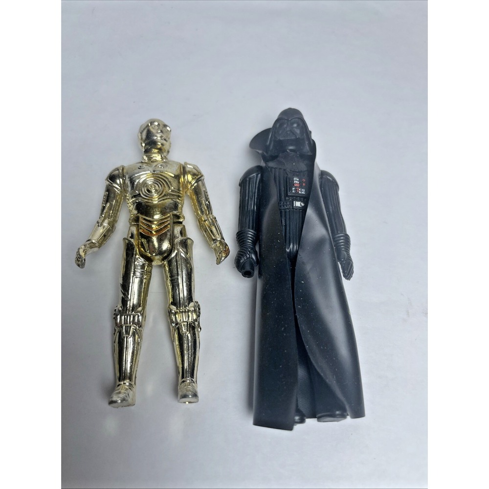 Star Wars Vintage Action Figures C-3PO And Darth Vader 1977